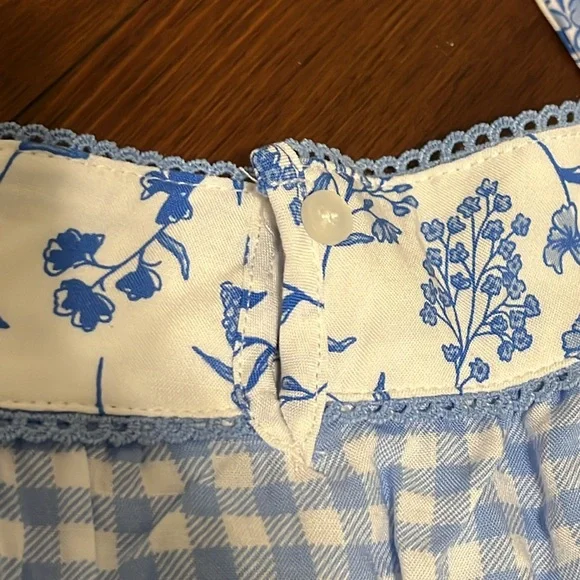 Crown & Ivy Light Blue Gingham Pajama Set - Picture 10 of 14